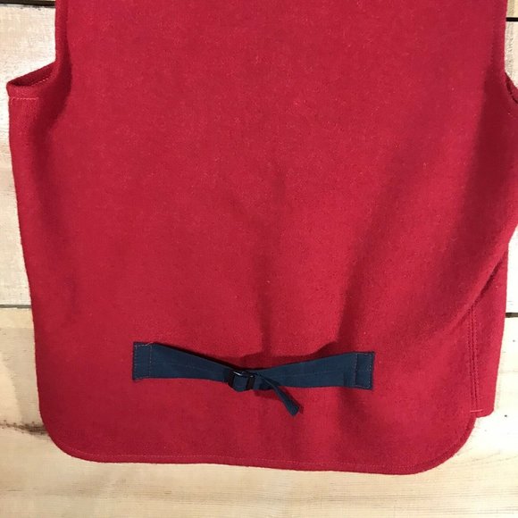Vintage Johnson Woolen Mills Wool Vest Mens Size XSmall Cut #2080 Made USA Red - Picture 10 of 10